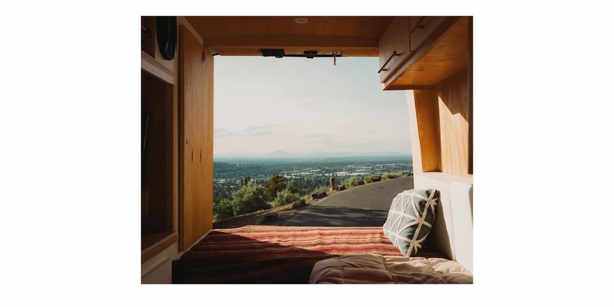 Van interior shot with harsh outside light and deep interior shadow