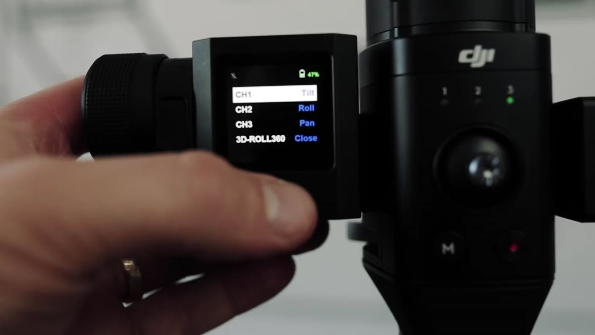 Gimbal held at waist level in flashlight mode performing roll
