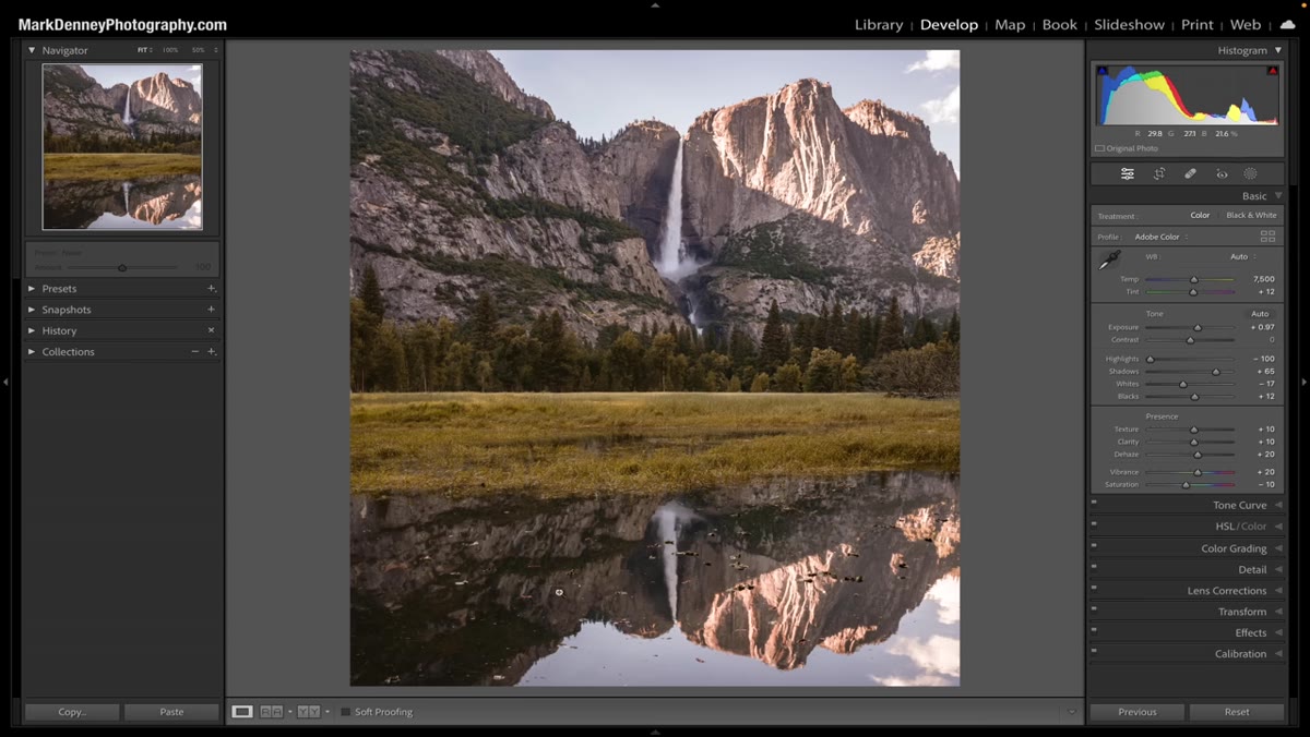 Clarity slider pushed aggressively showing over-textured image