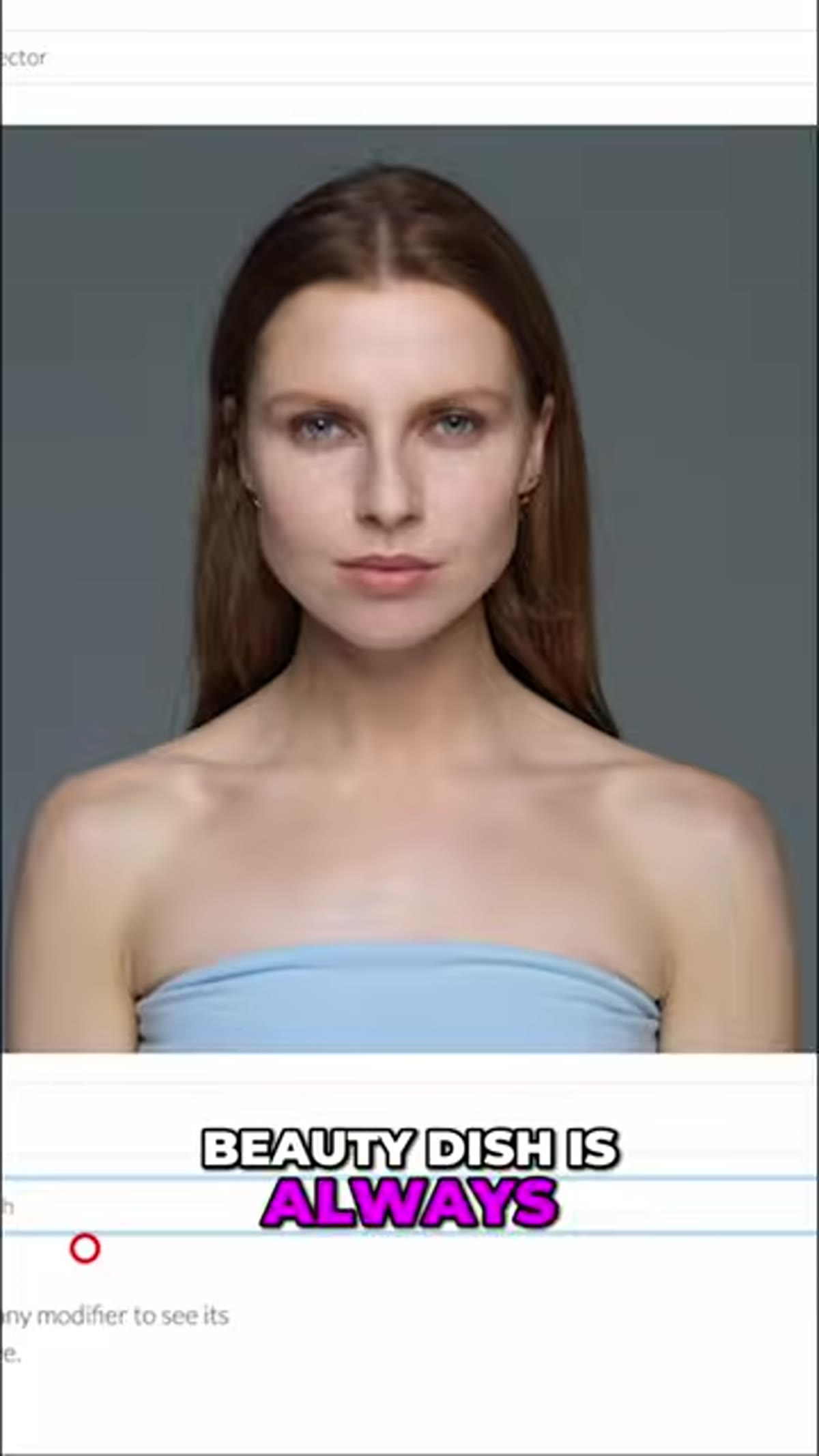 Beauty dish close-up, light aimed at subject&rsquo;s face