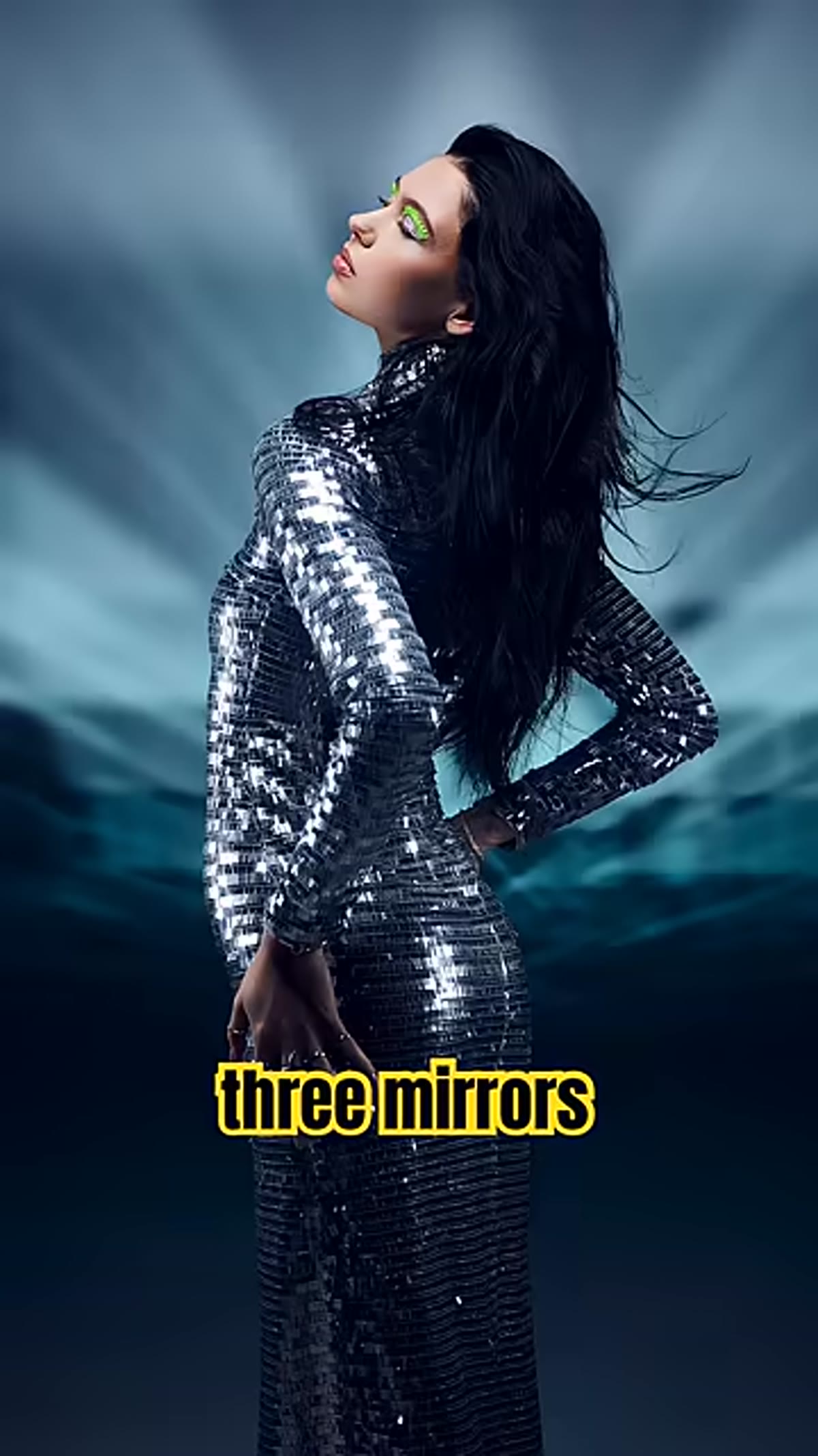 Three mirrors laid flat before being taped together