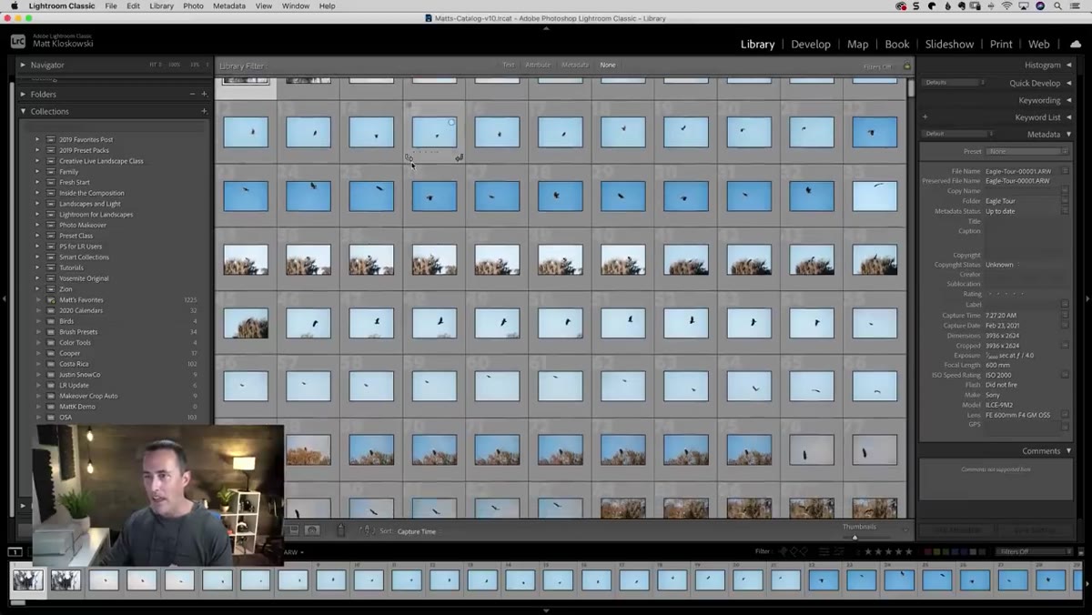 Grid view with multiple photos selected before rejection