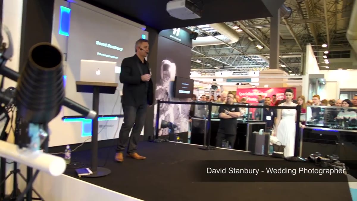 Karl Taylor directing two subjects on the Hasselblad stand