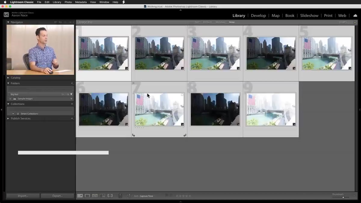 Lightroom right-click menu showing Photo Merge and HDR options