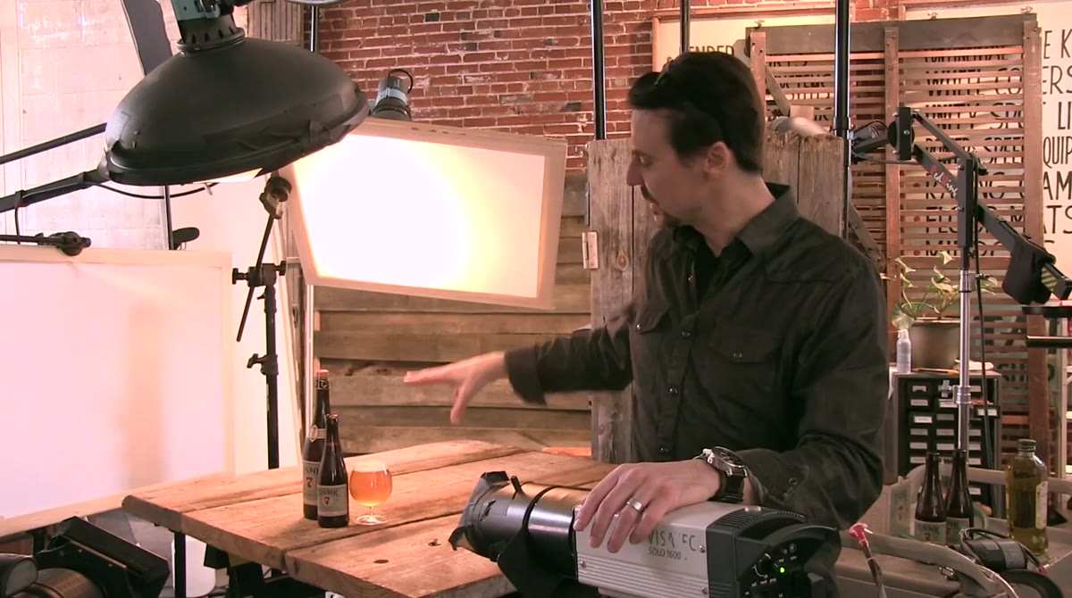 Rob standing behind camera showing slightly elevated angle toward bottles