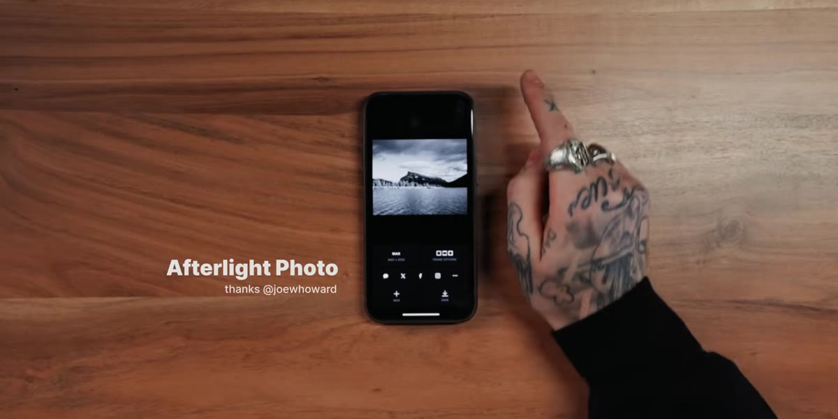 Afterlight Photo app being opened on mobile