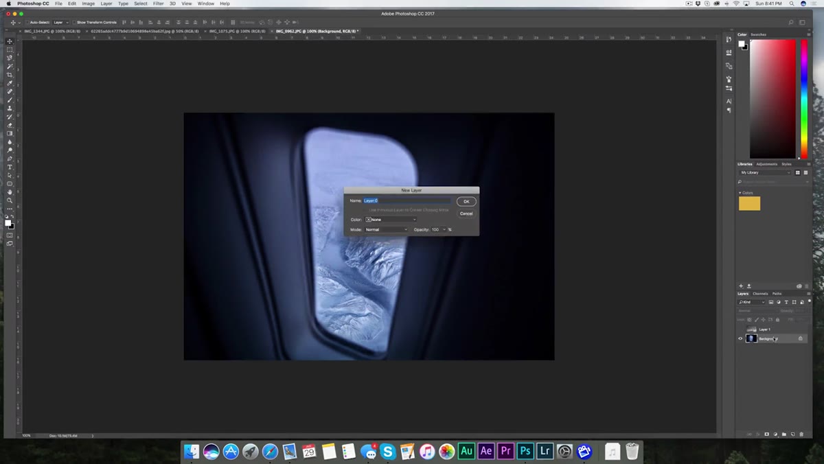 Photoshop layers panel with background renamed to &ldquo;window&rdquo;