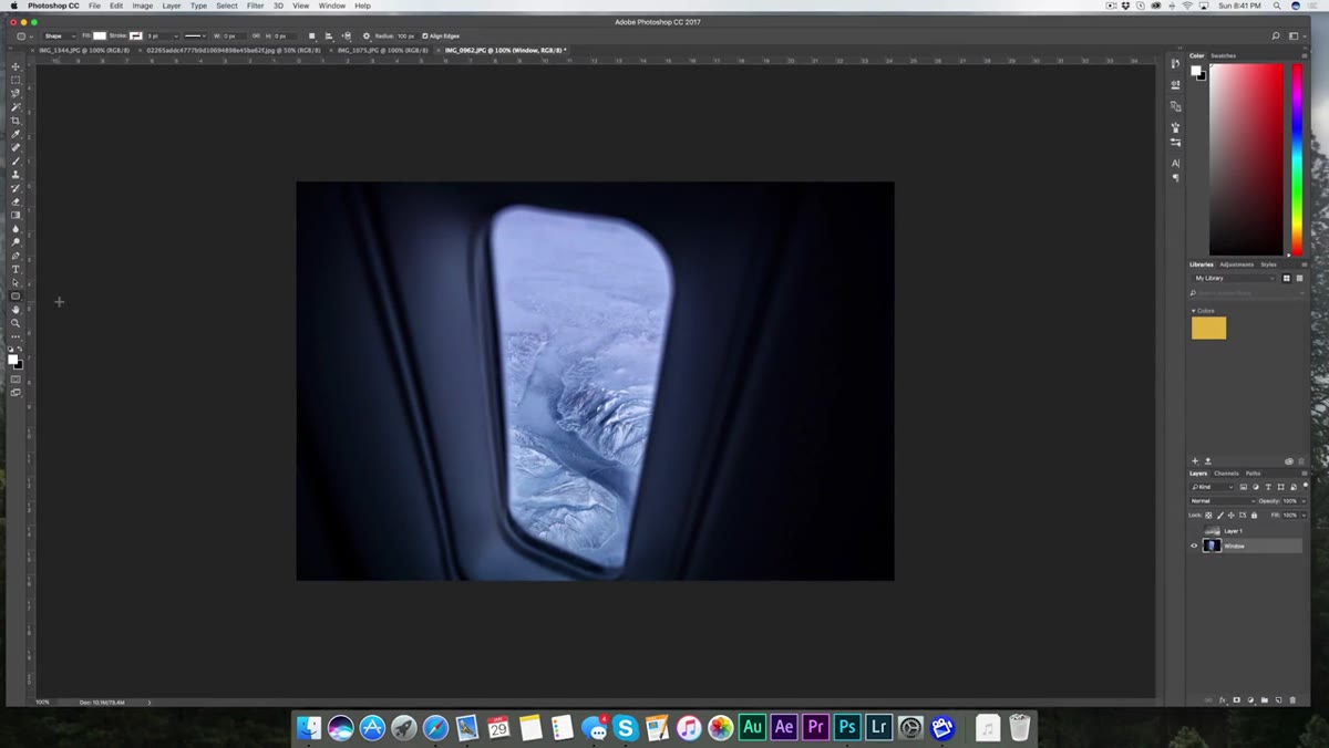 Rounded rectangle tool selected in left toolbar