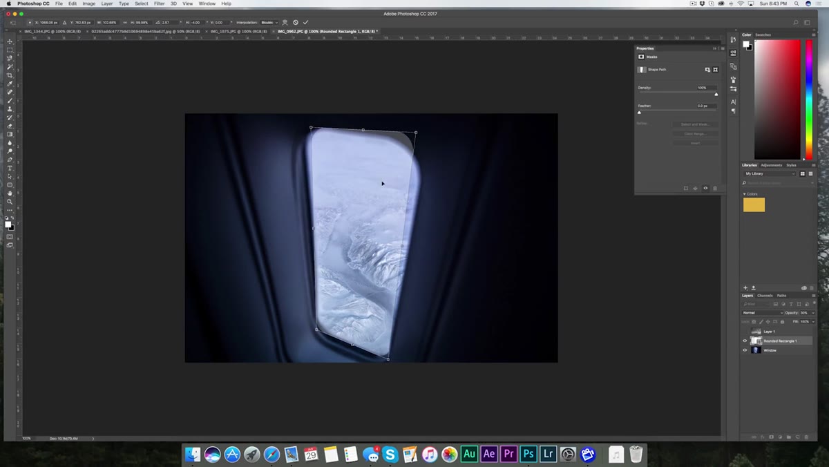 Mask applied to window layer in layers panel