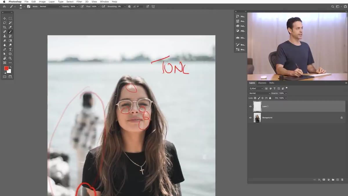 Color toning applied to the final image showing warm-cool shift