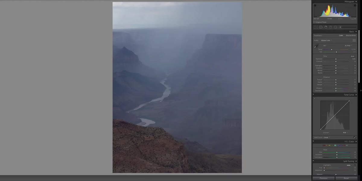 Adjusting white balance/temperature slider in Lightroom toward warmer tones