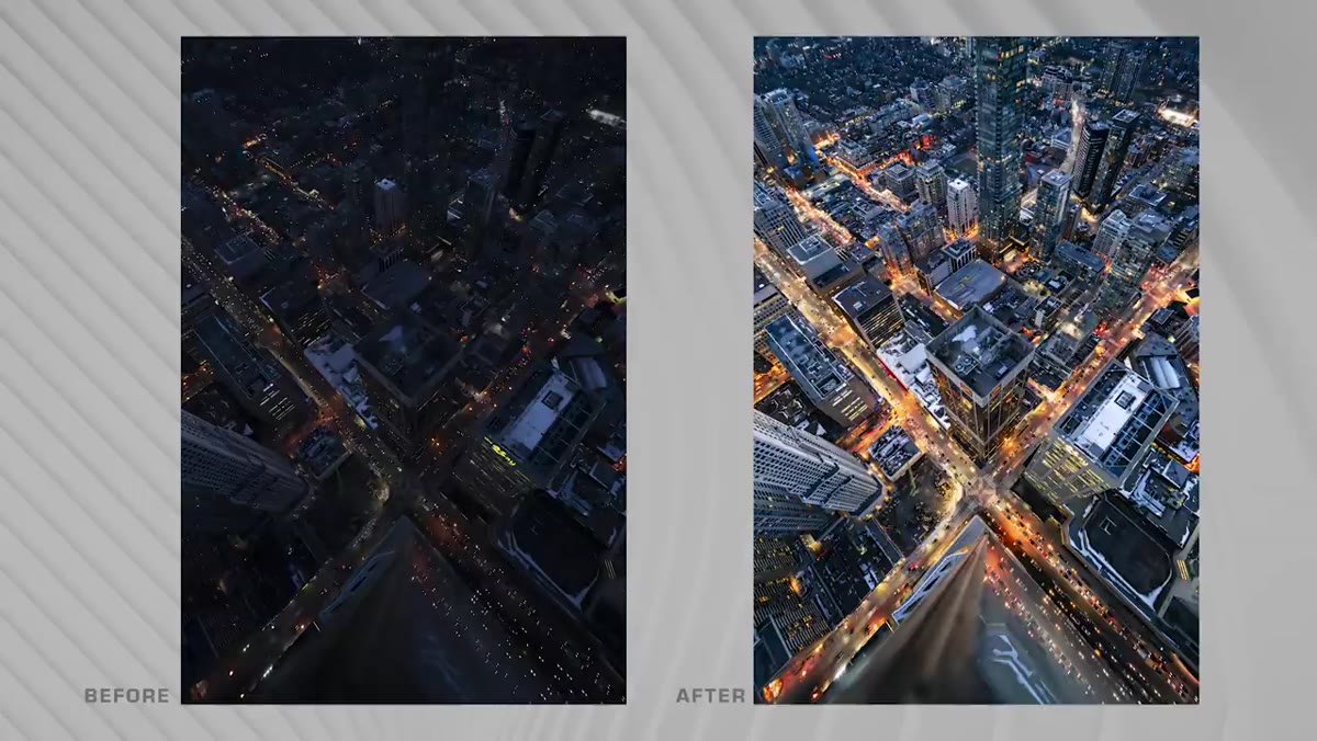 Shadows slider pulled back after initial lift on city photo