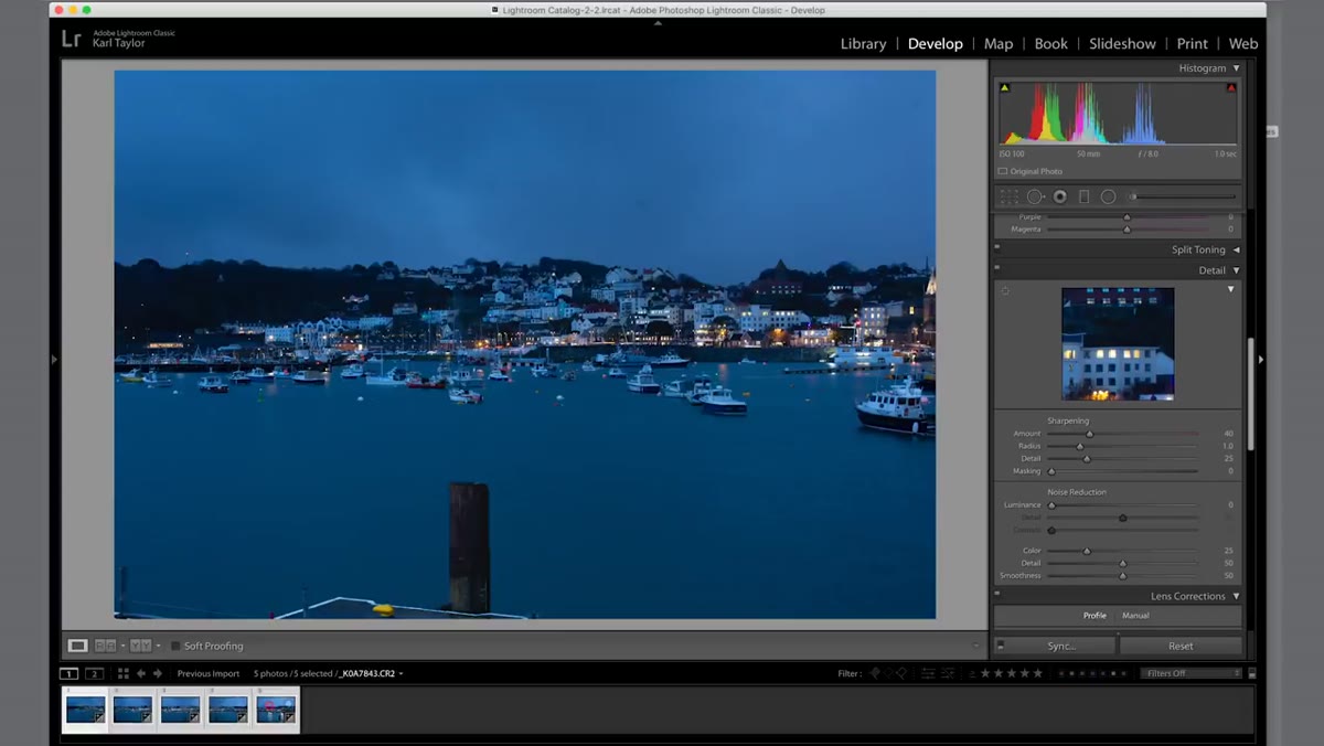 Lightroom panorama merge dialog showing projection options
