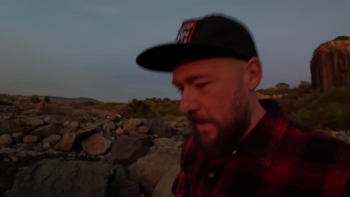 Warm sunrise light striking the basalt columns