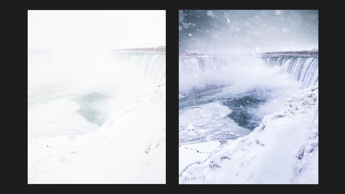 The before and after comparison showing the dramatic edit transformation