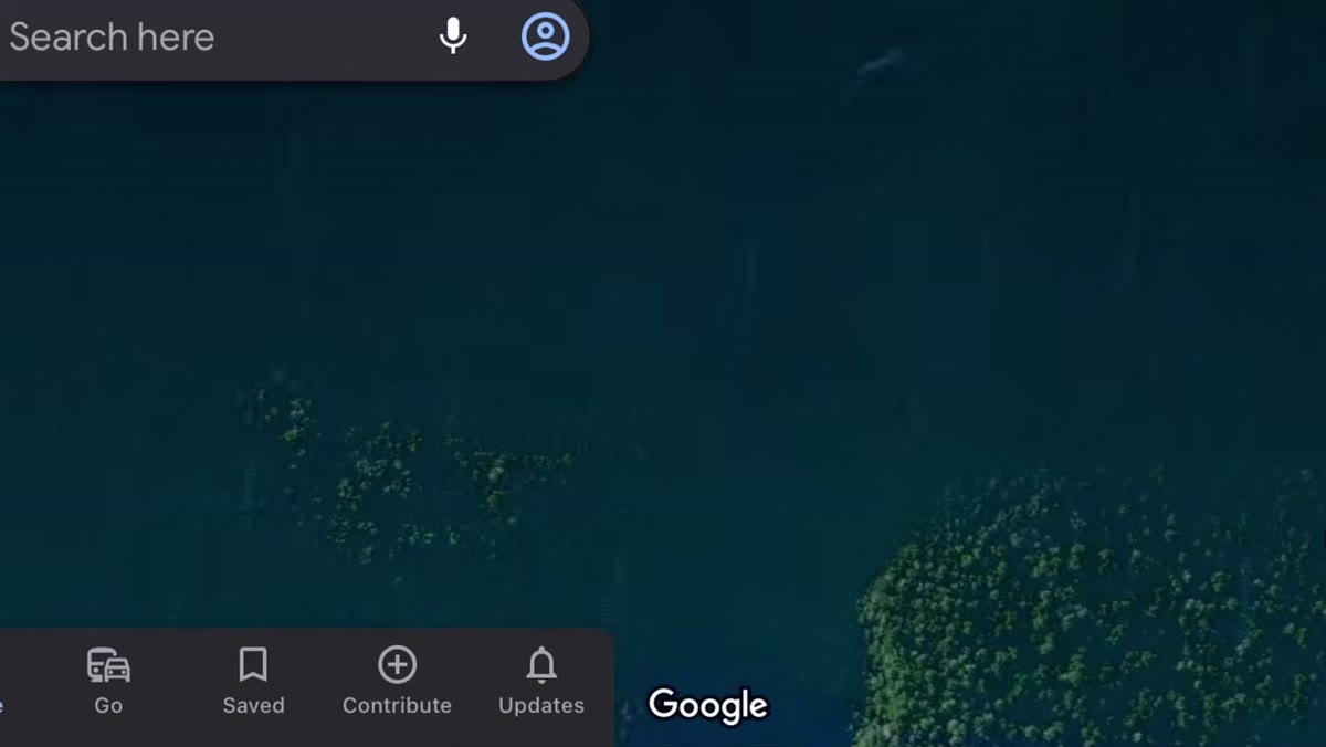Satellite map showing gorge and large waterfall above it