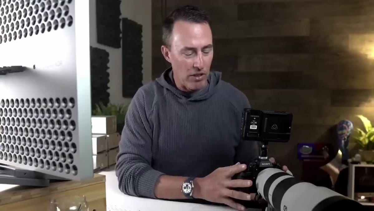 Ninja Atmos recorder attached to Sony A1 via HDMI