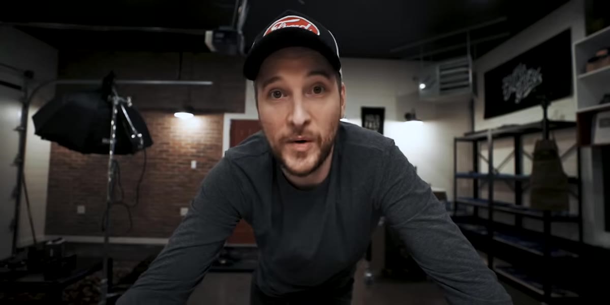 Face tracking active during handheld vlog walking through workshop