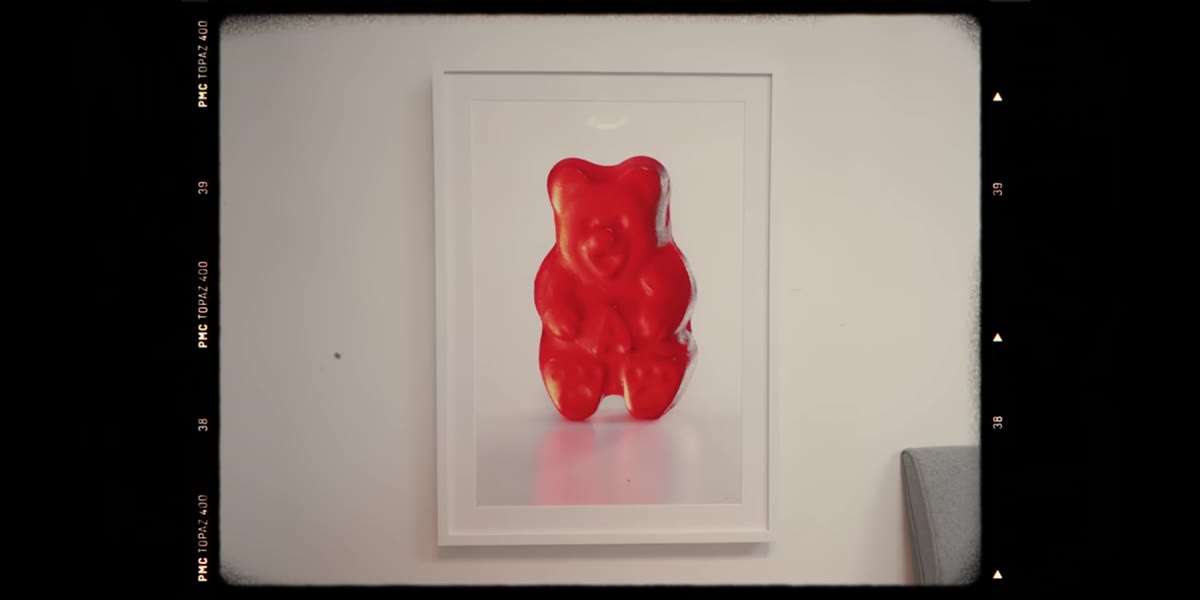 Gummy bear on clean background under studio light