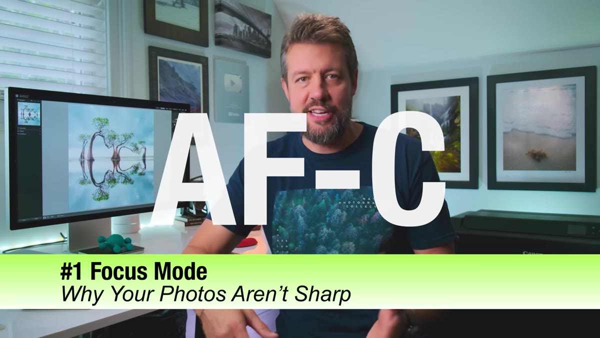 Camera menu showing AF-S and AF-C mode options
