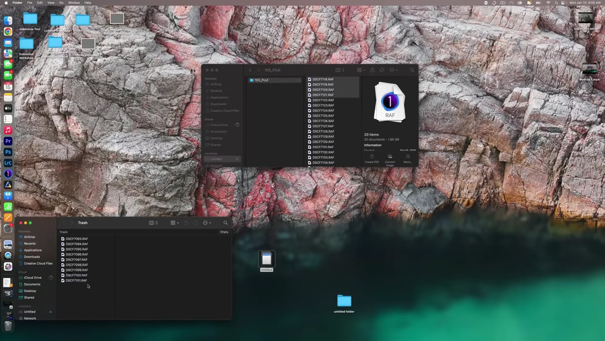 Computer desktop with SD card files visible in finder window