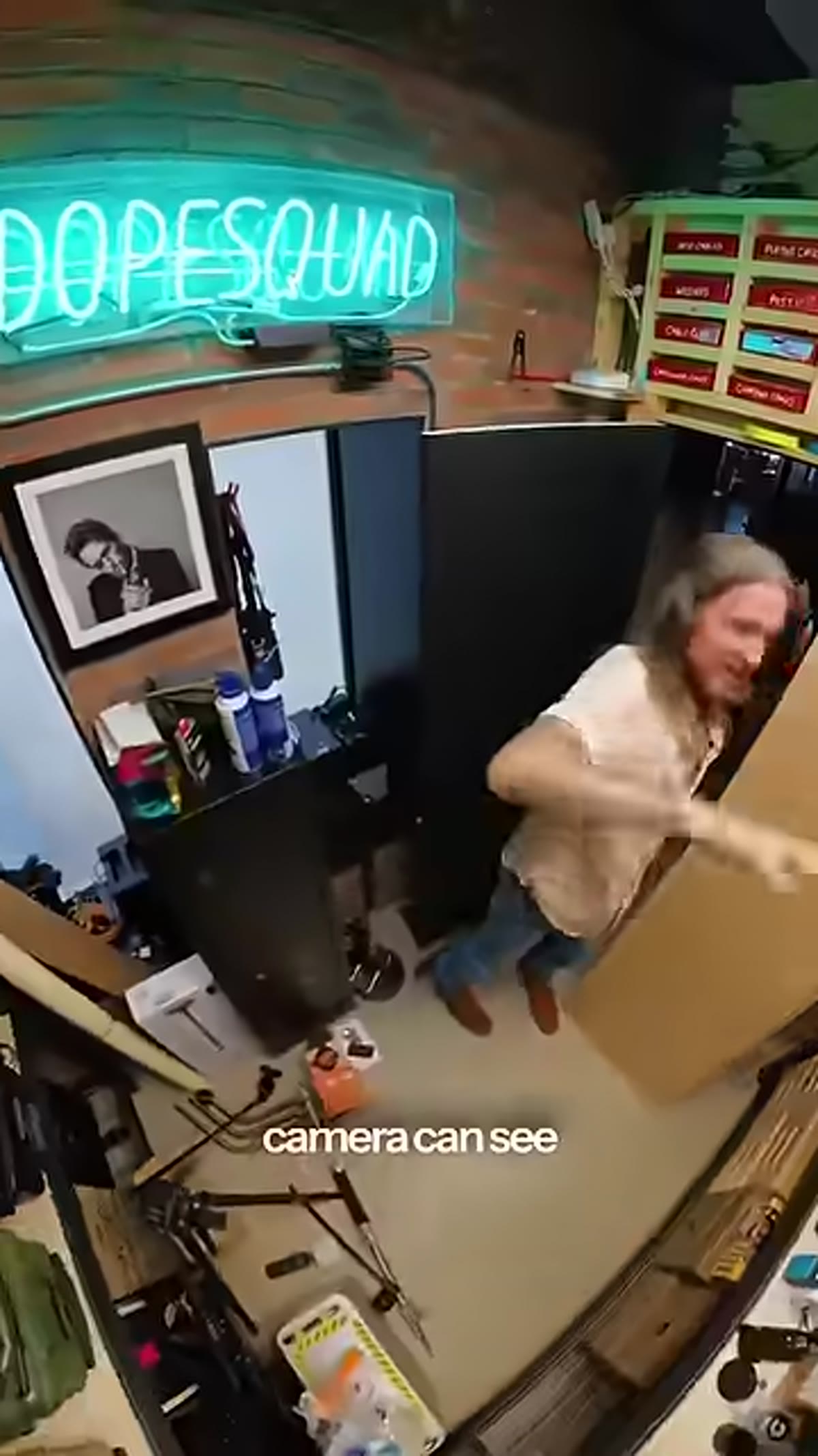 Creator noting the 360 camera captures all directions simultaneously