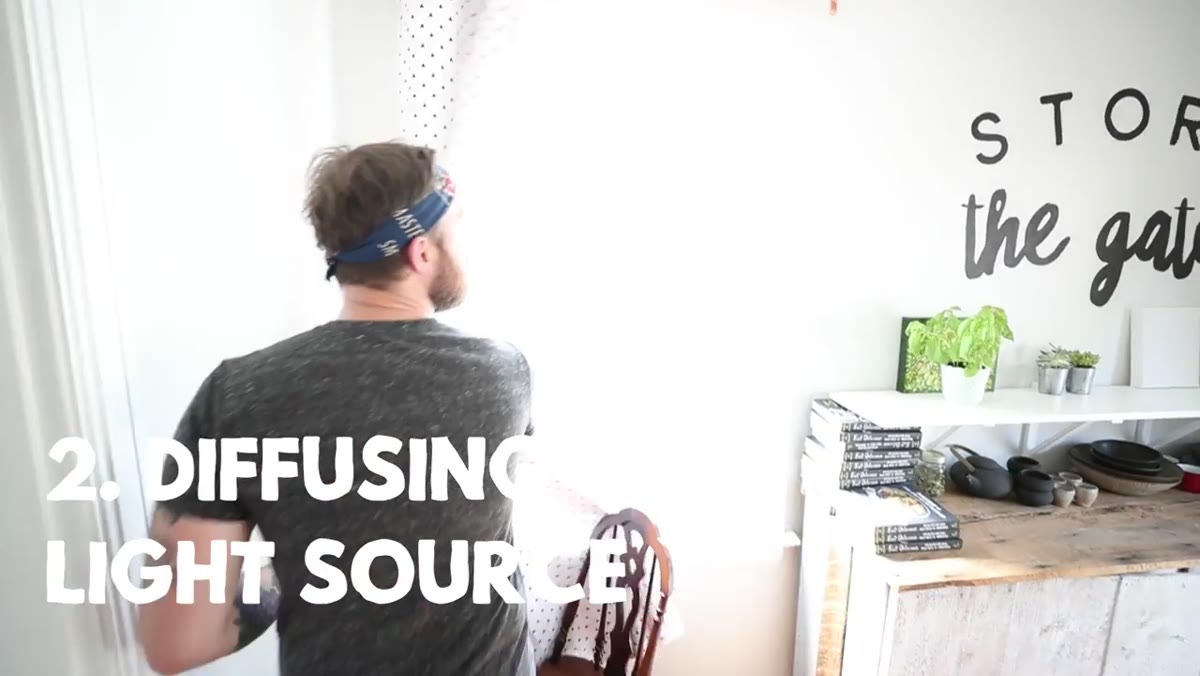 Dennis describing how he diffuses window light for softer results
