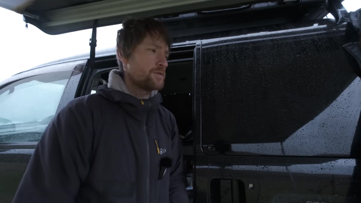 Heaton describing film stocks from his fridge in the van