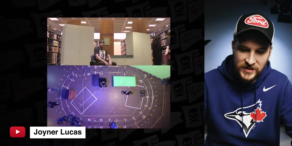 Green screen panel rotating on a track around a central set