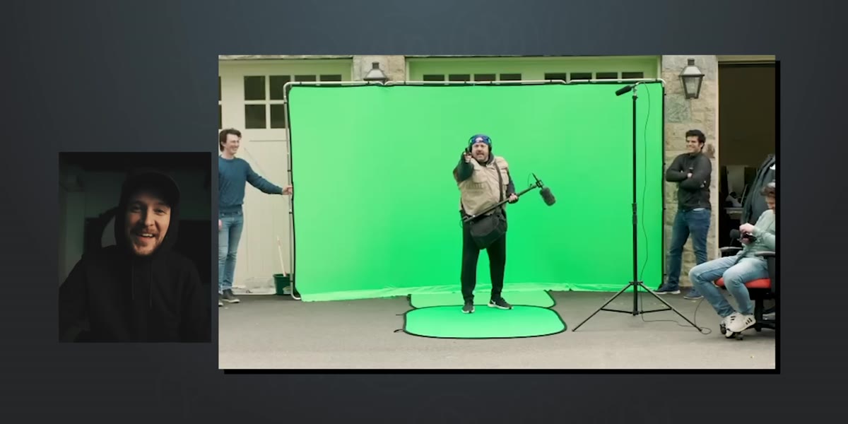 McKinnon laughing at backdrop changes in one-person production