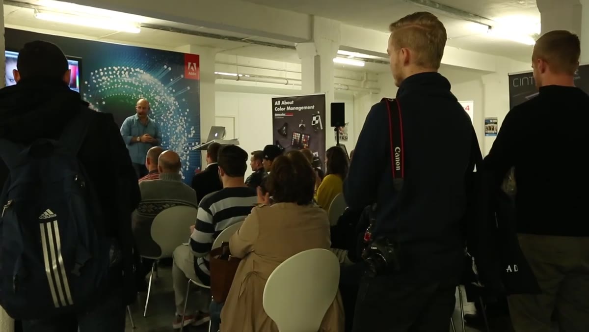 Busy live event atmosphere with audience and applause