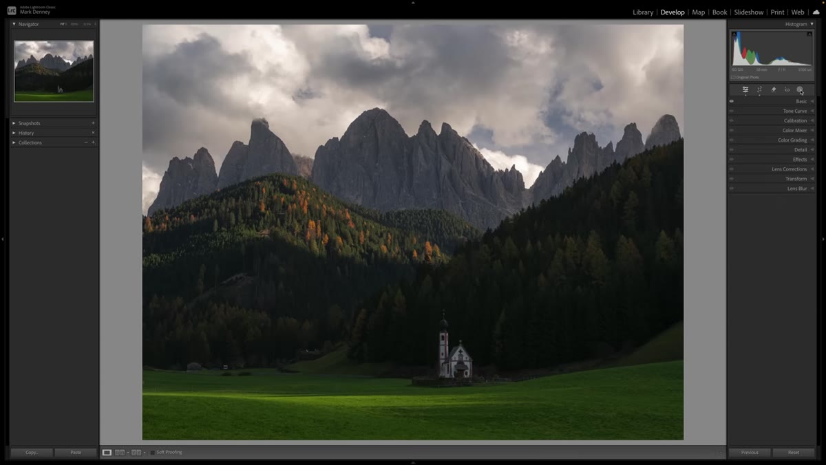 Side-by-side comparison of flat edit and depth-driven edit in Lightroom