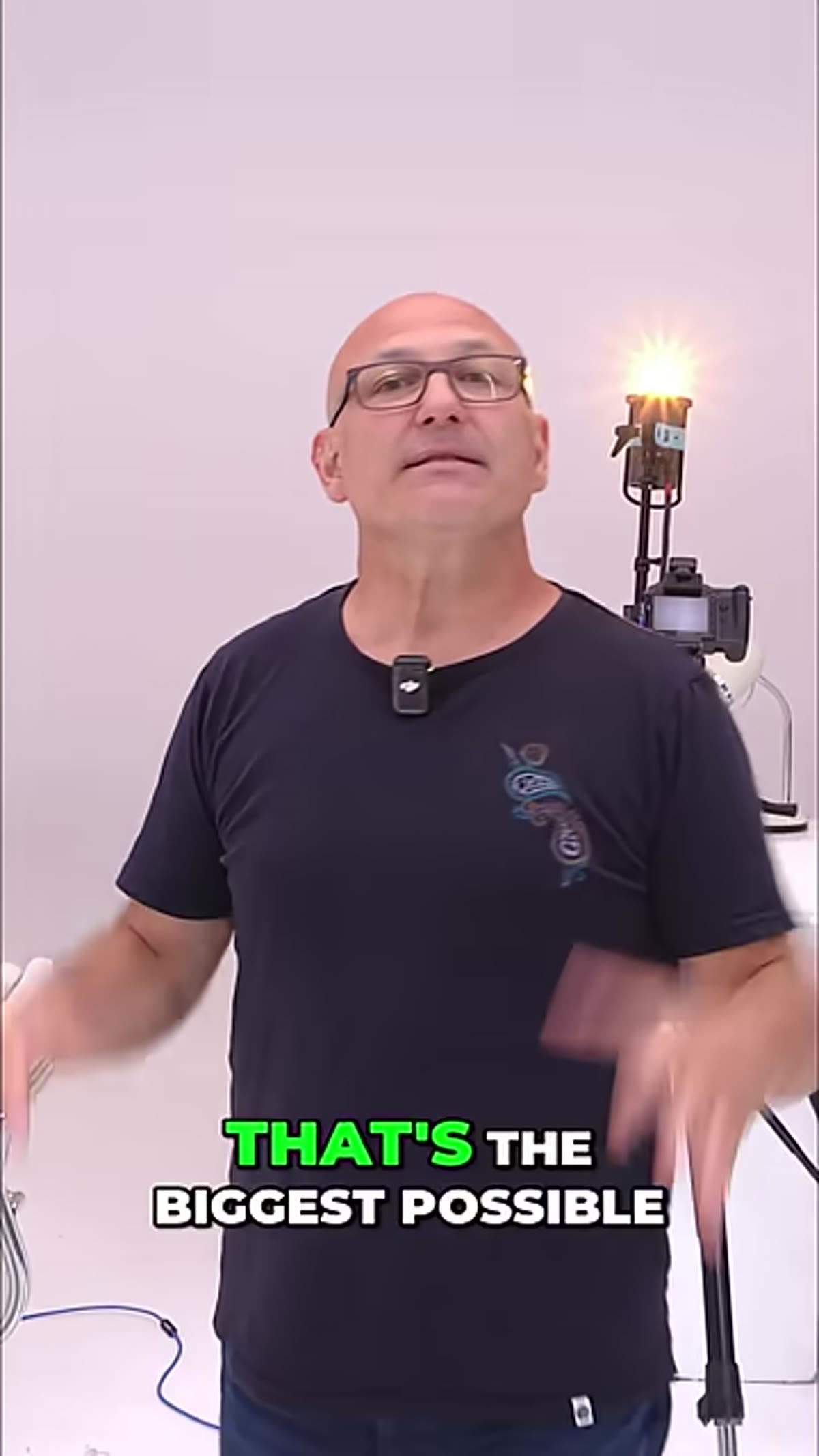 Presenter describing light coming from everywhere as one large source