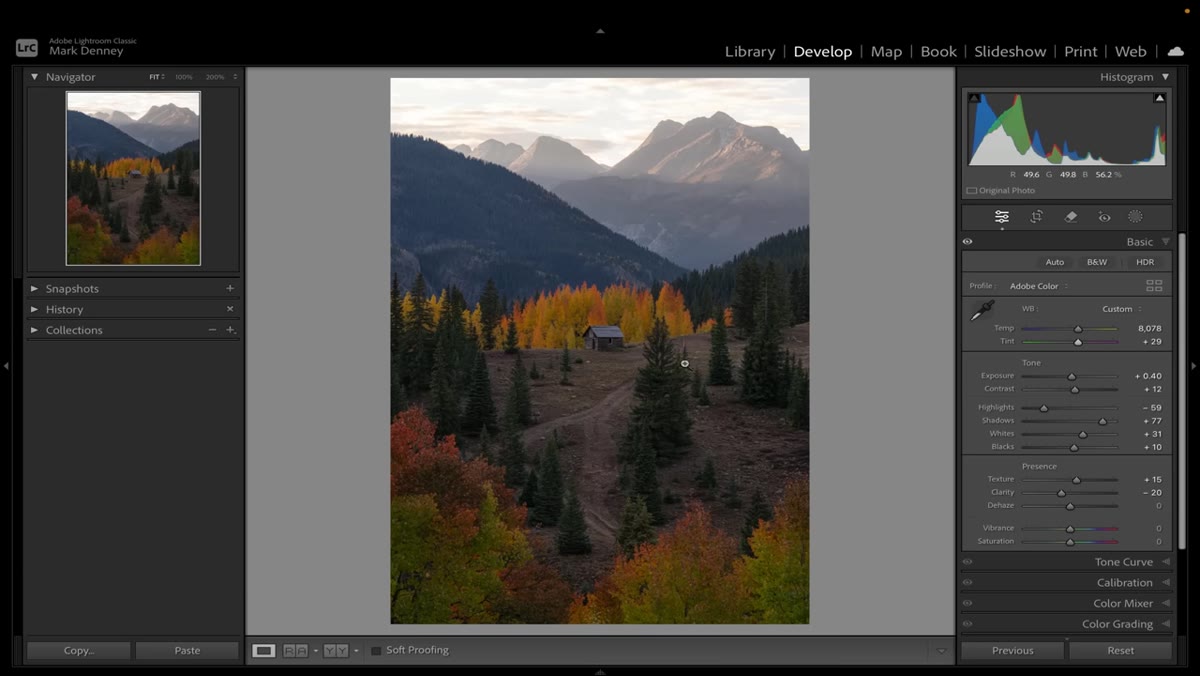 Flat-looking image displayed after basic corrections